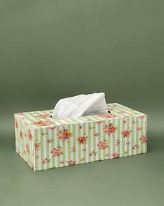 Boîte de papier de soie en bois imprimé en résine Casagold Day Dream. Cette boîte à mouchoirs est en bois - Product Image 3