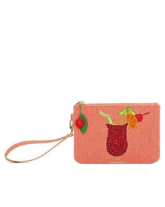 Bolsa de Monedas Bordada con Cuentas de Alta Calidad, Diseño IDALY, Estampado Naranja, con Cuentas de Semilla, Belleza por MD HANDICRAFTS - Product Image 4