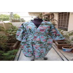 Kimono de algodón estampado para mujer, albornoces, conjuntos para mujer - Product Image 5