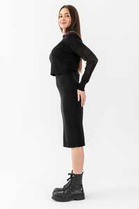 ชุดถักสองชิ้นแขนยาวสำหรับผู้หญิง, ชุดเสื้อสเวตเตอร์แขนยาวชุดเดรสใส่สบายใส่ไปออฟฟิศใส่ได้ทุกวัน - Product Image 3