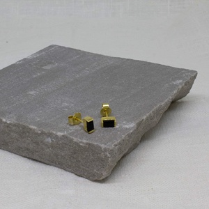 Pendientes colgantes de plata de ley 925 para mujer de diseñador, perlas de piedras preciosas de ónix negro Natural chapadas en oro para fiestas de fábrica - Product Image 2