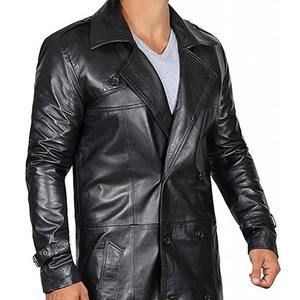 Color sólido Hombres Casual Invierno Cálido Abrigo de cuero Nueva llegada Precio bajo Abrigo de cuero de moda para hombres - Product Image 6