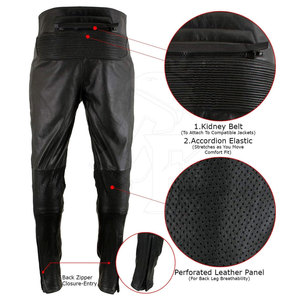 กางเกงหนังสำหรับผู้ชายกางเกงหนังดีไซน์ไม่เหมือนใครพร้อมโลโก้ตามสั่ง - Product Image 3