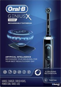 Brosse à dents électrique Oral-B GENIUS X avec 3 têtes de brosse de rechange Oral-B et étui de brosse à dents, noir - Product Image 2