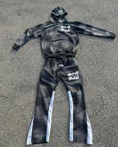 OEM Custom Embroidery Hoodies Cotton <b>Cropped</b> Hoodies Jogger <b>Pants</b> Tracksuits Sweatsuit Hoodie and Sweatpants Set for <b>Men</b> - Product Image 3