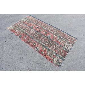 พรมตุรกีวินเทจคลาสสิกสีเบจสีแดง3.3 x 6.4ft พื้นที่ขนาดใหญ่ผ้าขนสัตว์ด้านหลังเย็บปะติดปะต่อกันนามธรรมสำหรับห้องโถงห้องวัยรุ่น - Product Image 2