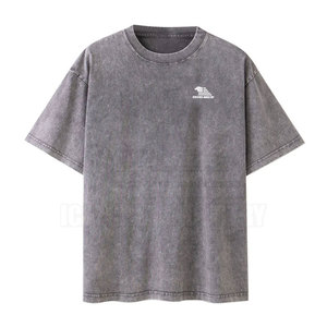 เสื้อยืดคอกลมทรงหลวมสำหรับซักเสื้อผ้าผ้าฝ้ายแอซิดแอซิดทำจาก100% 2025ออกแบบได้ตามต้องการ - Product Image 1