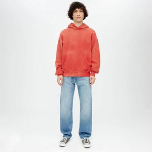 Sudadera con capucha personalizada para hombre Speedy Industry, diseño de decoloración solar lavado con ácido, parche bordado de angustia, forro polar de peso pesado 3D ODM - Product Image 3