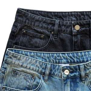 Shorts en jean classiques pour hommes avec un lavage foncé, un stretch doux et un design simple, parfaits pour un usage quotidien, shorts en jean à séchage rapide pour hommes - Product Image 4