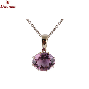 Colgante de Plata de Ley 925 con Amatista al por Mayor, Dije de Piedra Preciosa Natural de Alta Calidad, Forma Ovalada Clásica de Lujo, Tercera Parte - Product Image 3