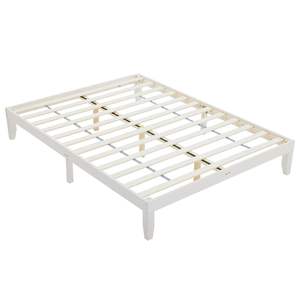 Minimalist Style Bed <b>Frame</b> White - Product Image 3