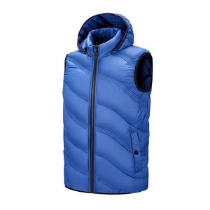 Chaqueta sin mangas de invierno para hombre, abrigos cálidos con cuello grueso, chaleco acolchado de algodón para hombre, chaleco acolchado con logotipo personalizado para hombre - Product Image 1