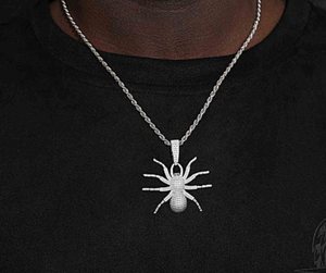 Colgante de Araña 3D con Diamante Moissanite, Estilo Hip Hop, Chapado en Oro, Engaste de Canal, Corte Princesa - Product Image 5