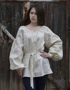 Blusa de encaje Floral bordada Retro para mujer 2023, Top informal de moda con tejido para el verano - Product Image 2