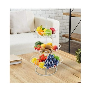 Panier de fruits de couleur blanche en fer de qualité exclusive pour accessoires de table panier de rangement de cuisine meilleure vente - Product Image 1