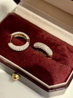 Boucles d'oreilles créoles ouvertes en or 18 carats avec diamants de laboratoire inspirées des ongles, bijoux fins pour femmes