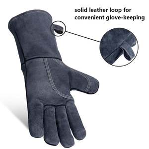 Gants de soudeur à double paume en cuir de vache fendu personnalisés Gants de sécurité à la main résistants à la chaleur pour le soudage - Product Image 5