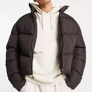 Vente en gros Nouveau article Veste courte en duvet personnalisée à la mode pour hommes Veste coupe-vent d'hiver Veste à bulles pour hommes de grande taille - Product Image 1