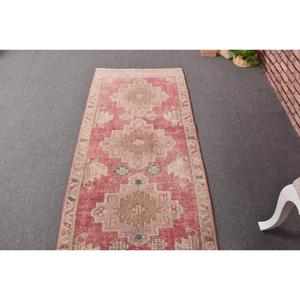Turkish Vintage <b>Runner</b> <b>Rug</b> 2.5x12.5 ft, Beige Wool <b>Rug</b> - Product Image 4