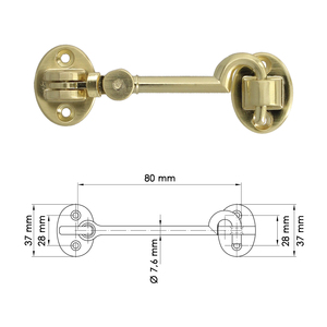Timbre Multiusos Reforzado con Tornillos de 100 mm en Latón Pulido - Product Image 2