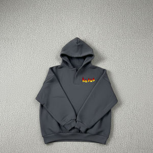 Sweat-shirt à capuche unisexe avec logo personnalisé, imprimé en relief, noir, tendance, épaules tombantes, streetwear, confortable, logo DIY - Product Image 6