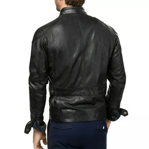Chaquetas de Cuero Genuino Negro para Hombre de Alta Calidad, Chaqueta Cómoda para Uso en Exteriores con Logotipo Personalizado - Product Image 6