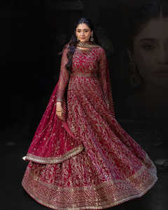 Heavy Designer Blooming Faux Georgette With Heavy Embroidery Sequence Work Gown & Pant & Sequence Embroidery Lace Work Dupatta - Product Image 2