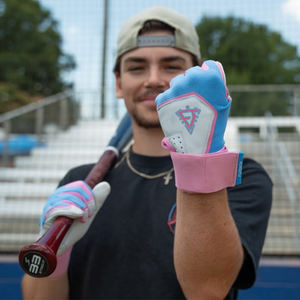 Gants de frappeur de baseball en cuir véritable au prix de gros Gants de frappeur de baseball antidérapants avec logo et design personnalisés Gants de frappeur à manchette longue pour jeunes et adultes - Product Image 2