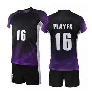 100% Ensemble de sport de volley-ball en polyester doux au toucher Maillot à manches courtes et coupe flexible confort toute la journée - Product Image 1