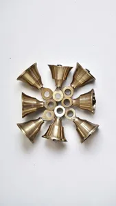 Gran oferta, campana de Navidad de Metal de latón pulido, adorno elegante para ambiente festivo, juego de Mini campanas de Navidad de Metal - Product Image 6