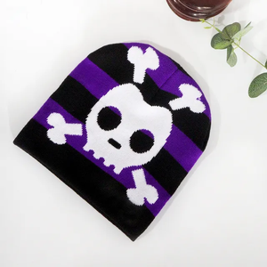 Automne Hiver Jacquard Tricoté Chapeau Crâne Bonnet En Laine À La Mode Bonnet Chaud pour Hommes et Femmes Insolite Halloween Idées - Product Image 6