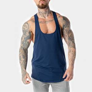 Men Hot Fitness Paneled Scoop Neck Tank Top Custom Brand Muscle Tee Active Gym Workout <b>Stringer</b> Sports Training T Back Singlet - Product Image 6