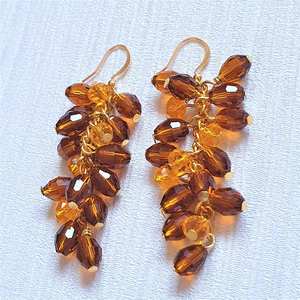 Boho ต่างหูลูกปัดด้วยการออกแบบสีฟ้าครามแอนดี้ cascading Fringe, เครื่องประดับของขวัญที่ไม่ซ้ำกัน - Product Image 2