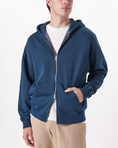 เสื้อฮู้ดซิปปักลายพิมพ์ตามสั่งสำหรับผู้ชาย ผ้าฝ้ายฟลีซ 100% ทรงโอเวอร์ไซส์ สไตล์สตรีทแวร์สำหรับฤดูหนาว - Product Image 2