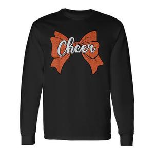 Camiseta de Manga Larga Coquette Cheerleader con Lazo Naranja para Animadoras, Equipamiento Deportivo - Product Image 1