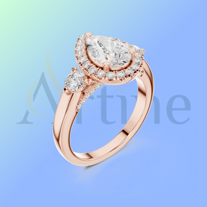 Bague de fiançailles en or 18 carats avec diamants ronds taille brillant Bijoux élégants - Product Image 1