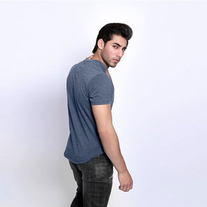 T-shirt unisexe personnalisé 100% en coton de qualité supérieure respirant à col rond et col montant pour l'impression de logo pour hommes - Product Image 5