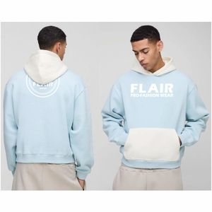 Pull à capuche en coton biologique 100% pour hommes Sweat-shirt à capuche perlé à motif solide - Product Image 1