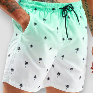 Short de plage d'été pour hommes Coconut Tree Drawstring Maillot de bain pour hommes Taille élastique Impression 3D Gradient Breathable Short Streetwear - Product Image 3