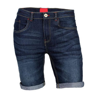Shorts en jean droits pour hommes de haute qualité personnalisés, OEM, denim uni, broderie de designer, poche, short en jean pour hommes - Product Image 1