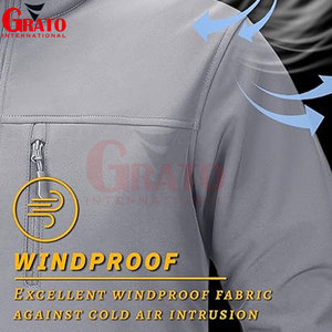 Men's Lightweight High Quality Water-Resistant Breathable Softshell Formal Embroidered <b>Jacket</b> Cotton/Polyester <b>Fleece</b> <b>Lining</b> - Product Image 3