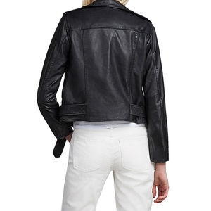 Nueva Chaqueta de Cuero para Mujer, Estilo Motero, Ajustada, con Cremallera, Forro Cálido para Invierno, Diseño Personalizado OEM 2026 - Product Image 5