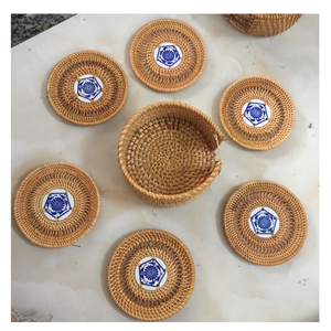 Plato de mimbre tejido duradero, cargador de placa decorativa de Vietnam para cocina rústica y Decoración de mesa - Product Image 3