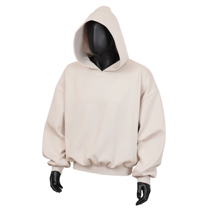 Sweat à capuche en molleton pour homme, poids lourd, 500 g/m², logo de marque personnalisé, coton épais, coupe ample, style boxy, sweat à capuche court - Product Image 1