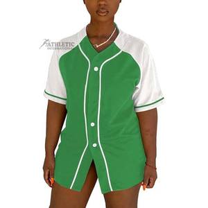 Camiseta de béisbol para mujer, camisetas con botones, camisetas de gran tamaño, ropa de béisbol y softbol, camisetas transpirables y de secado rápido de verano - Product Image 3
