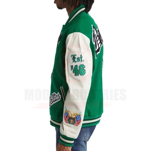 OEM personalizado Chenille bordado lana manga Vintage béisbol bombardero Letterman High Street invierno Varsity chaqueta para Unisex - Product Image 3