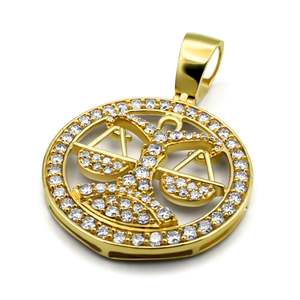 Personalizado de alta calidad Iced Out VVS Moissanite diamante Hip Hop 925 plata esterlina Libra diamante colgante símbolo de la justicia - Product Image 2