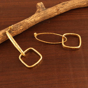 Pendientes de metal para mujer, joyería de diseño de moda, aretes colgantes apilables chapados en oro, ropa de fiesta hecha a mano, gotas minimalistas delgadas - Product Image 3