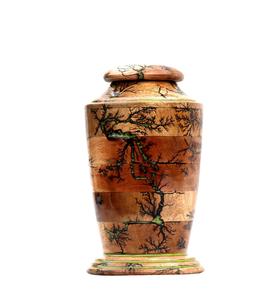 Fractal Burn Rosewood Urna para cenizas humanas Hombre Mujer Resina Cremación Caja de entierro Adulto Urna funeraria grande Cenizas para mascotas - Product Image 1