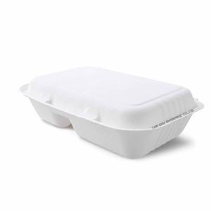 TC-6040 1000มล. ภาชนะใส่อาหารแบบใช้แล้วทิ้งหอยทรงสี่เหลี่ยมผืนผ้าทำจากวัสดุชานอ้อยธรรมชาติ - Product Image 6